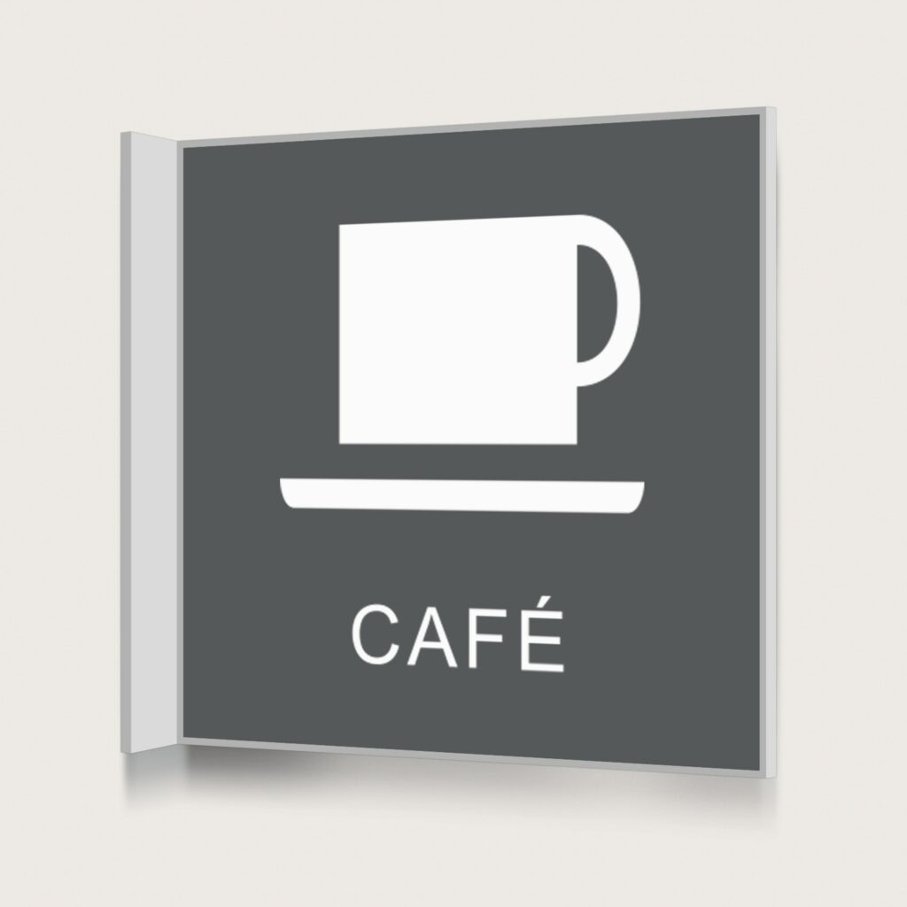 Flaggskylt Café Charcoal 150 x 150 mm