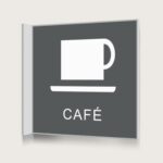 Flaggskylt Café Charcoal 150 x 150 mm
