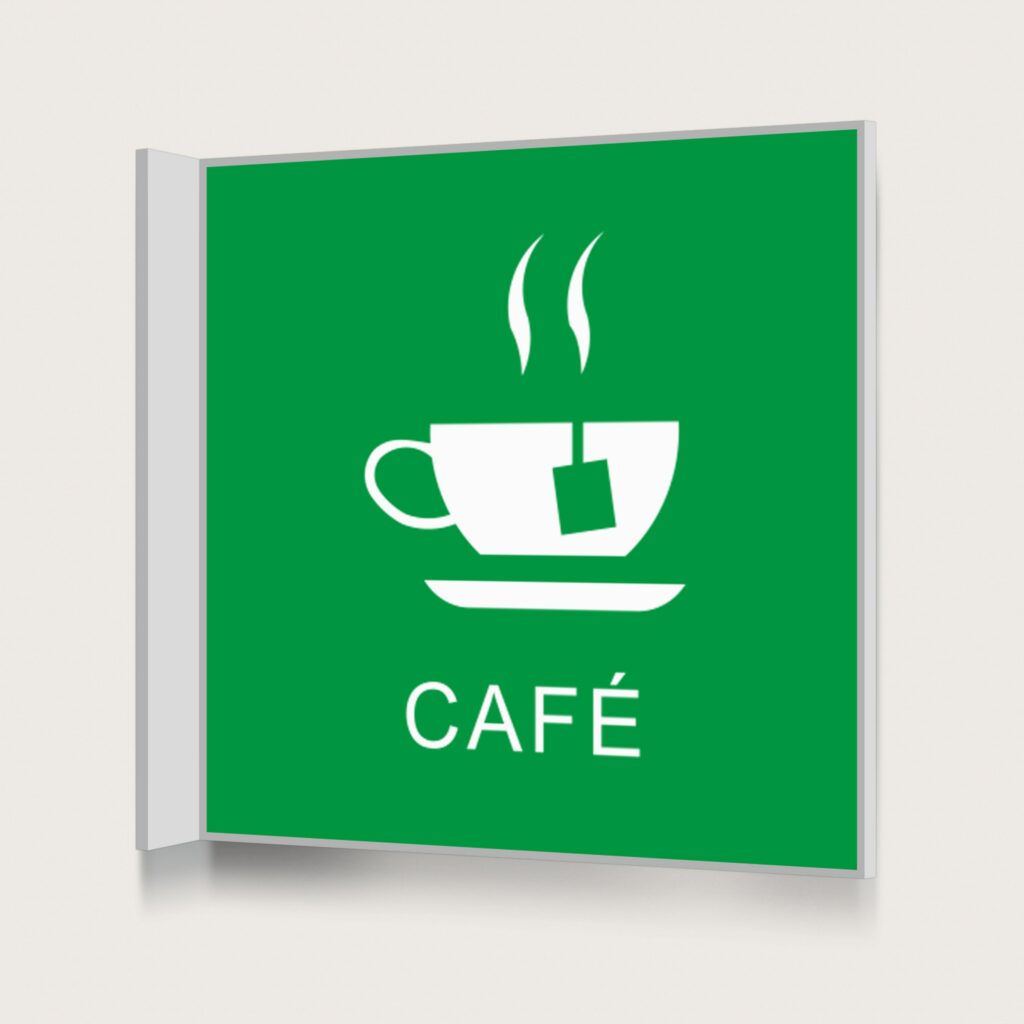 Flaggskylt Café 2 Grön 150 x 150 mm