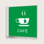 Flaggskylt Café 2 Grön 150 x 150 mm
