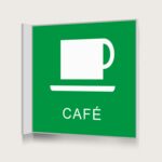 Flaggskylt Café Grön 150 x 150 mm