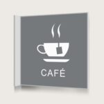 Flaggskylt Café 2 Grå 150 x 150 mm