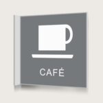 Flaggskylt Café Grå 150 x 150 mm
