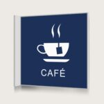Flaggskylt Café 2 Mörkblå 150 x 150 mm