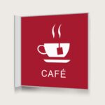Flaggskylt Café 2 Röd 150 x 150 mm