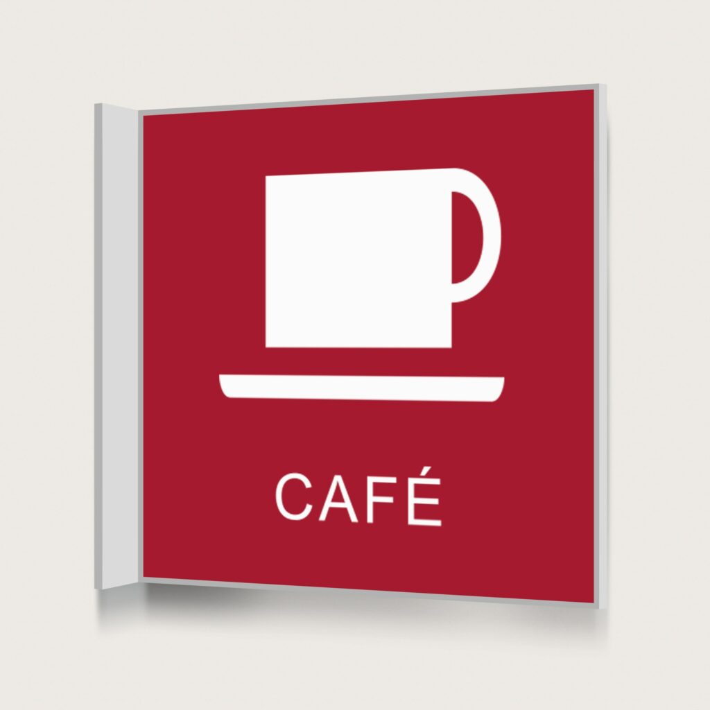 Flaggskylt Café Röd 150 x 150 mm