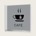 Flaggskylt Café 2 Silver 150 x 150 mm
