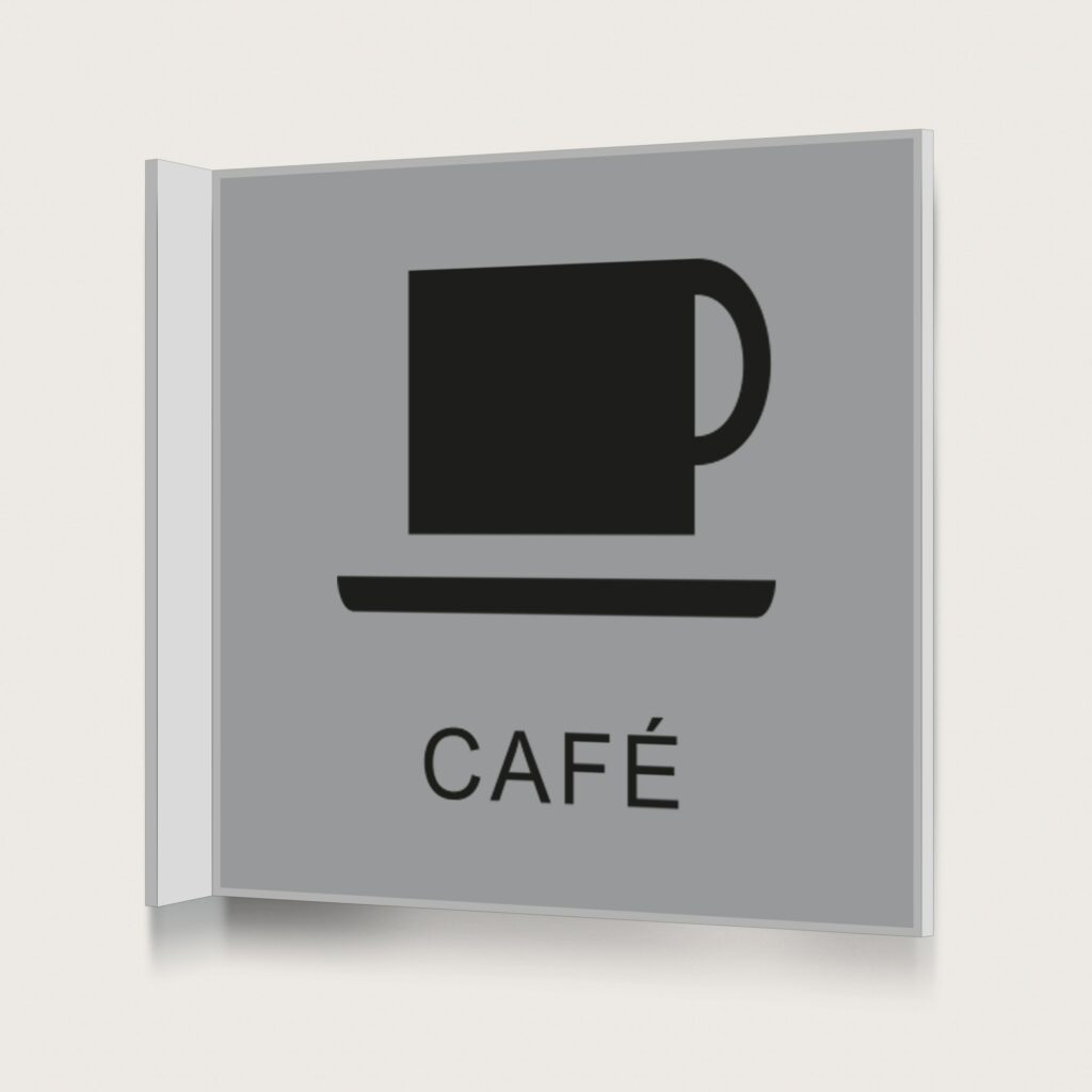 Flaggskylt Café Silver 150 x 150 mm