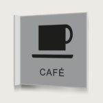 Flaggskylt Café Silver 150 x 150 mm