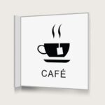Flaggskylt Café 2 Vit 150 x 150 mm