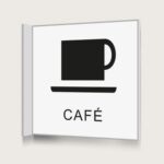 Flaggskylt Café Vit 150 x 150 mm