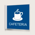 Flaggskylt Cafeteria Blå 150 x 150 mm