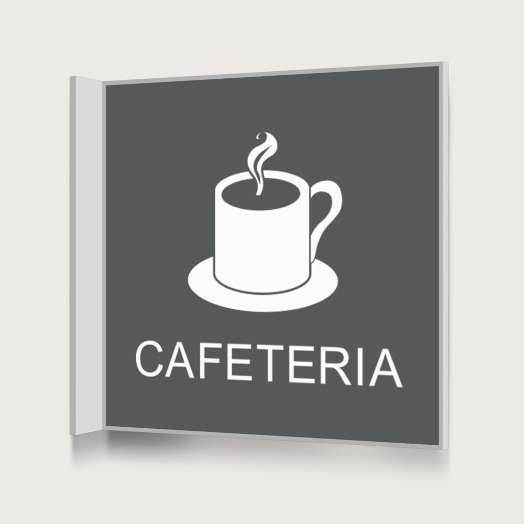 Flaggskylt Cafeteria Charcoal 150 x 150 mm