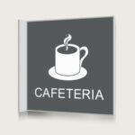 Flaggskylt Cafeteria Charcoal 150 x 150 mm