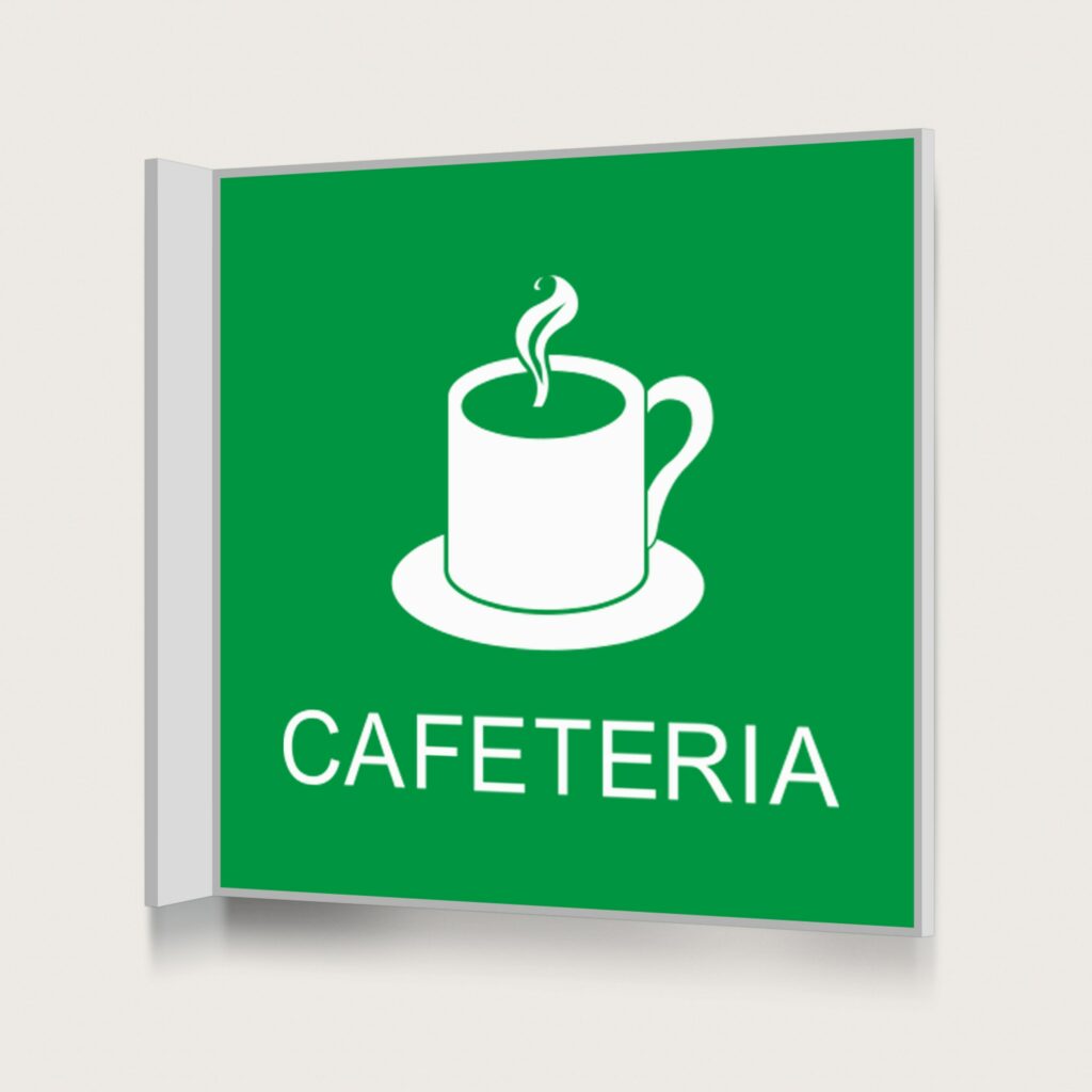 Flaggskylt Cafeteria Grön 150 x 150 mm