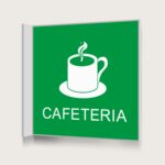 Flaggskylt Cafeteria Grön 150 x 150 mm