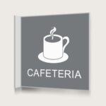 Flaggskylt Cafeteria Grå 150 x 150 mm
