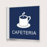 Flaggskylt Cafeteria Mörkblå 150 x 150 mm