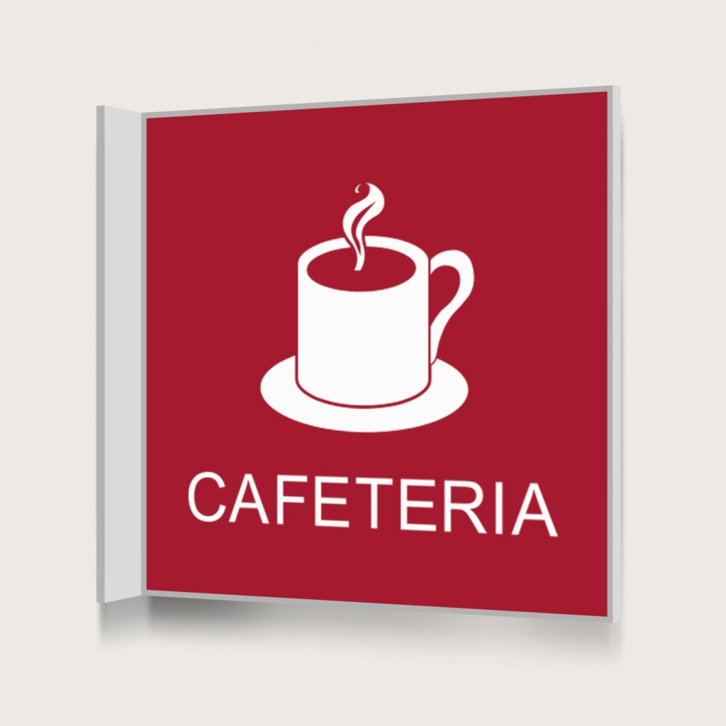 Flaggskylt Cafeteria Röd 150 x 150 mm