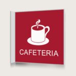 Flaggskylt Cafeteria Röd 150 x 150 mm