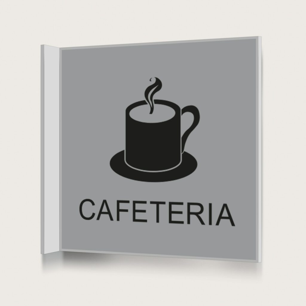 Flaggskylt Cafeteria Silver 150 x 150 mm