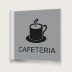 Flaggskylt Cafeteria Silver 150 x 150 mm