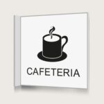 Flaggskylt Cafeteria Vit 150 x 150 mm