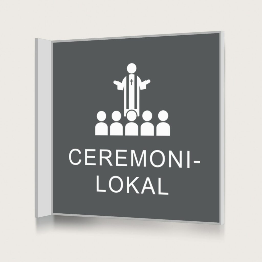 Flaggskylt Ceremonilokal Grön 150 x 150 mm