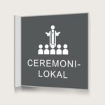 Flaggskylt Ceremonilokal Grön 150 x 150 mm
