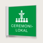 Flaggskylt Ceremonilokal Grön 150 x 150 mm