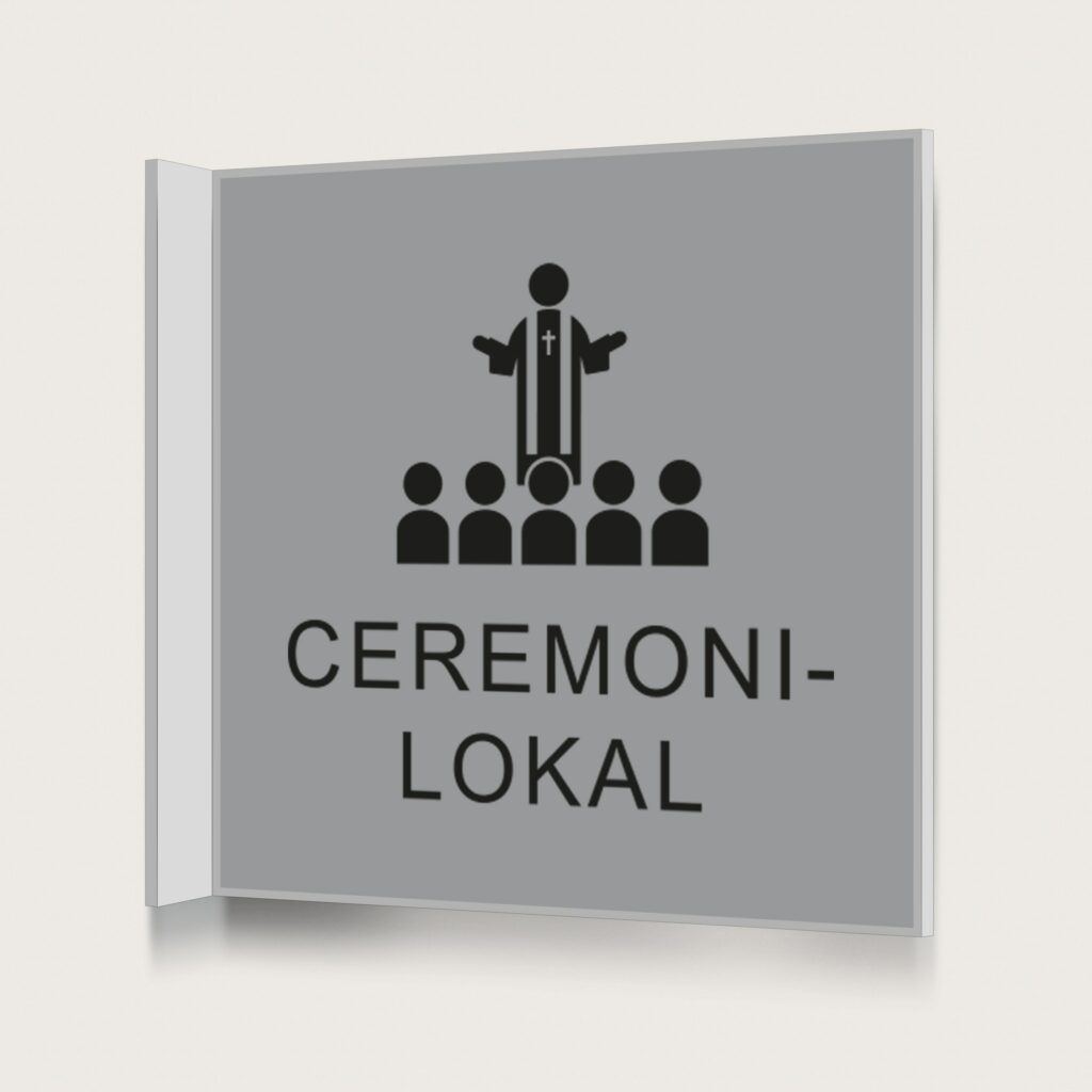 Flaggskylt Ceremonilokal Silver 150 x 150 mm