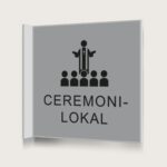 Flaggskylt Ceremonilokal Silver 150 x 150 mm