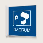 Flaggskylt Dagrum Blå 150 x 150 mm