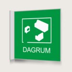 Flaggskylt Dagrum Grön 150 x 150 mm