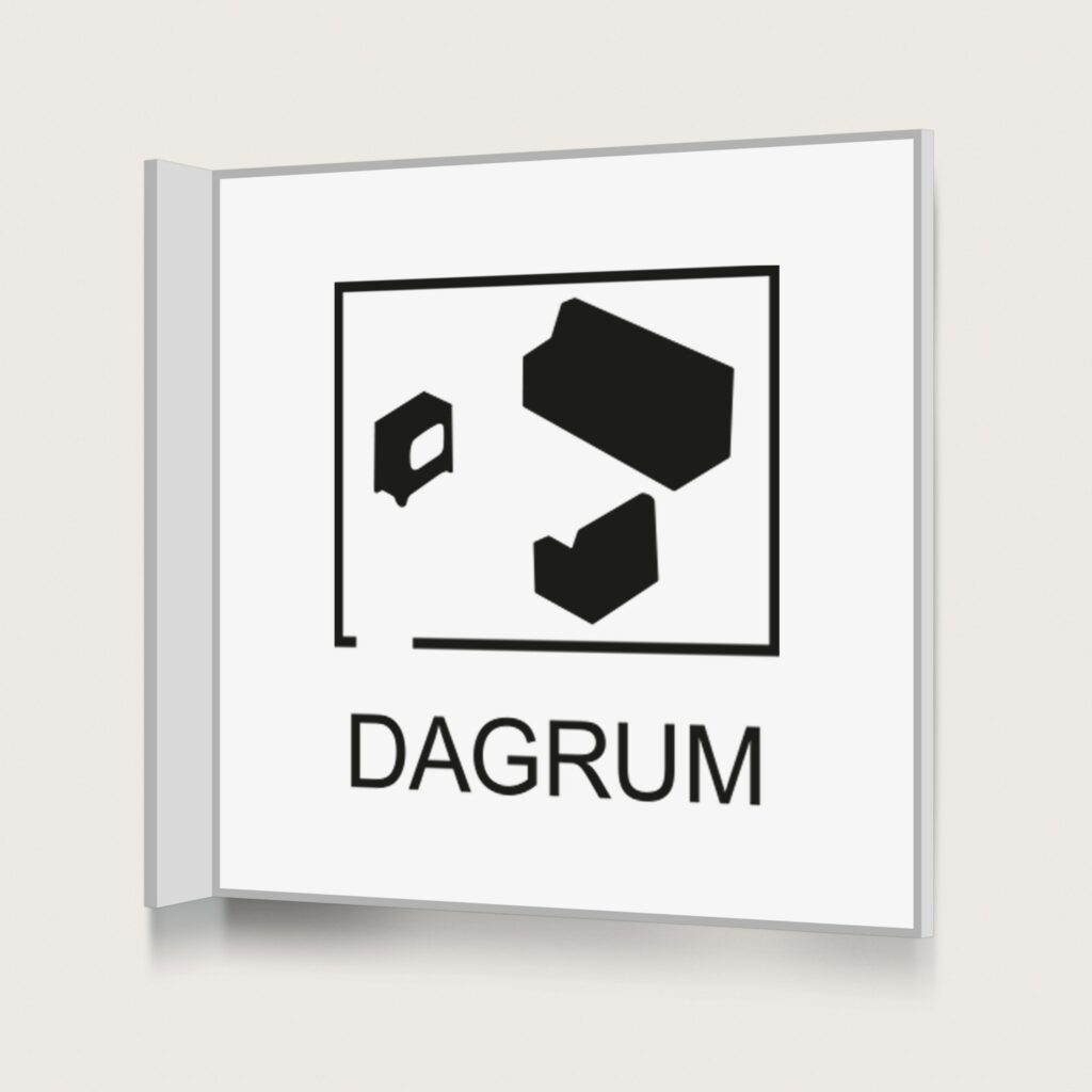 Flaggskylt Dagrum Vit 150 x 150 mm