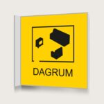 Flaggskylt Dagrum Gul 150 x 150 mm