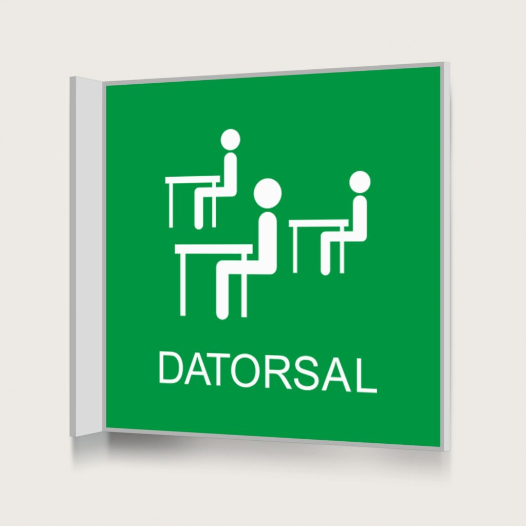Flaggskylt Datorsal Grön 150 x 150 mm
