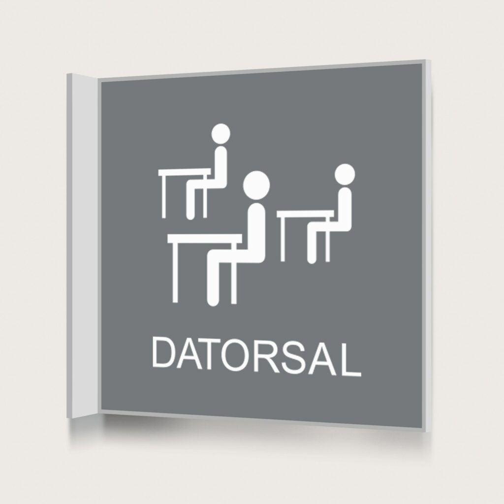 Flaggskylt Datorsal Grå 150 x 150 mm