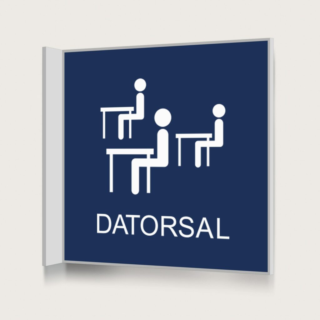 Flaggskylt Datorsal Mörkblå 150 x 150 mm