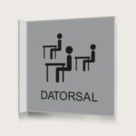 Flaggskylt Datorsal Silver 150 x 150 mm