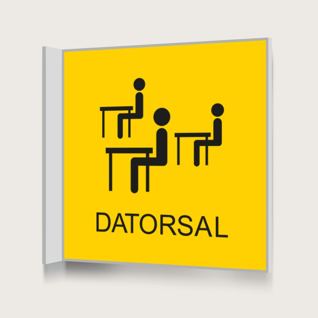 Flaggskylt Datorsal Gul 150 x 150 mm