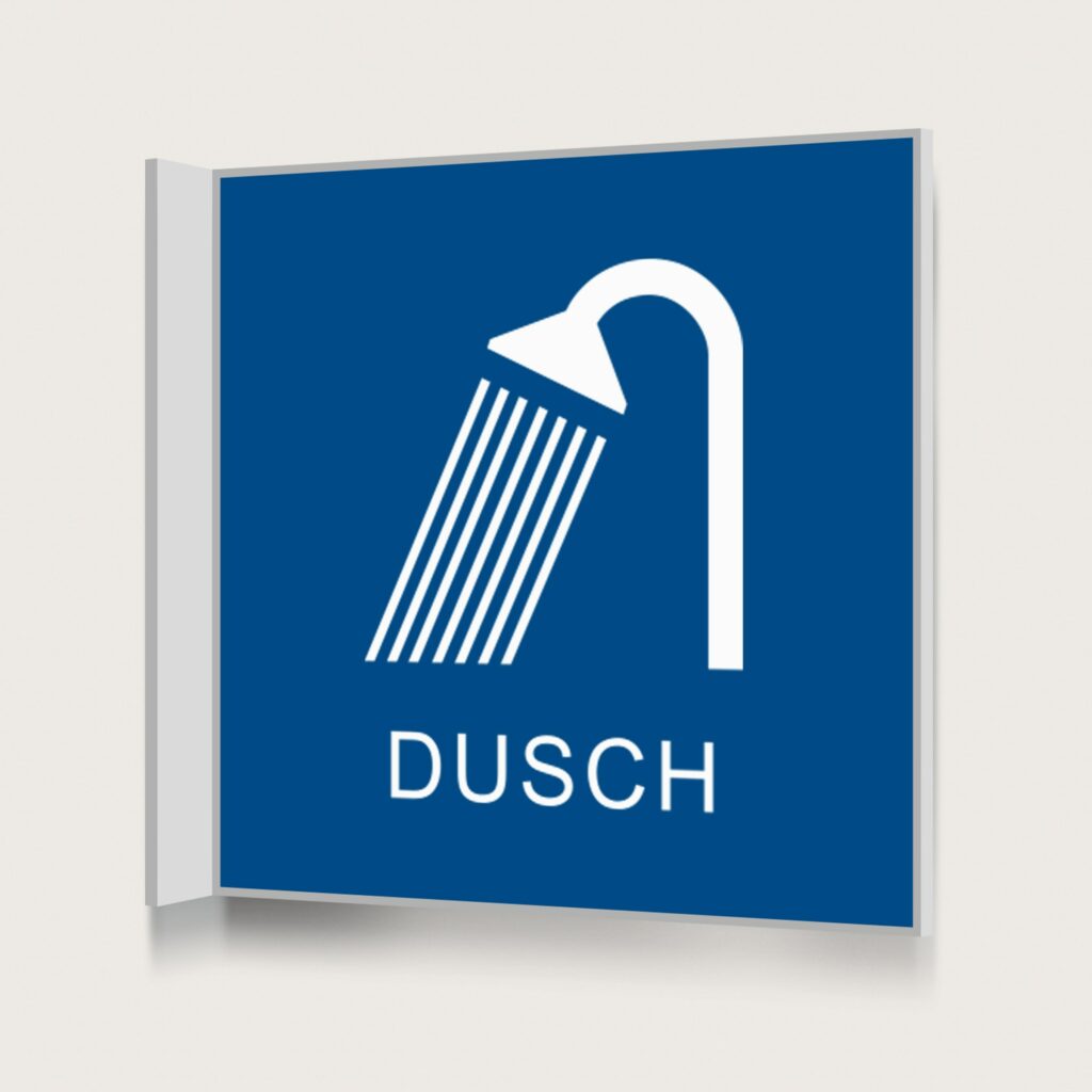 Flaggskylt Dusch Blå 150 x 150 mm