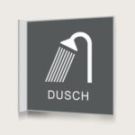 Flaggskylt Dusch Charcoal 150 x 150 mm