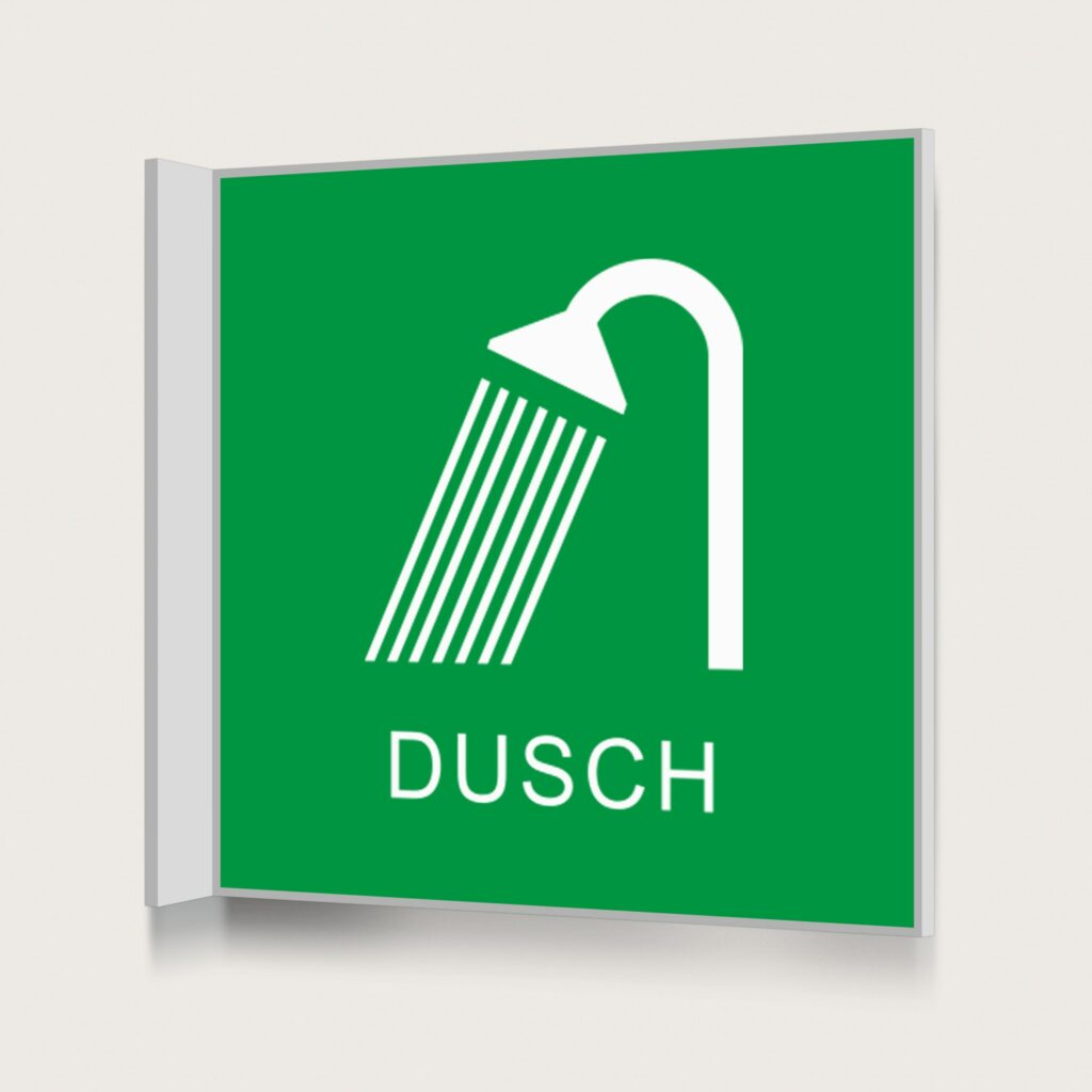Flaggskylt Dusch Grön 150 x 150 mm
