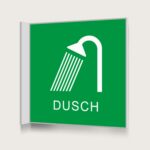 Flaggskylt Dusch Grön 150 x 150 mm