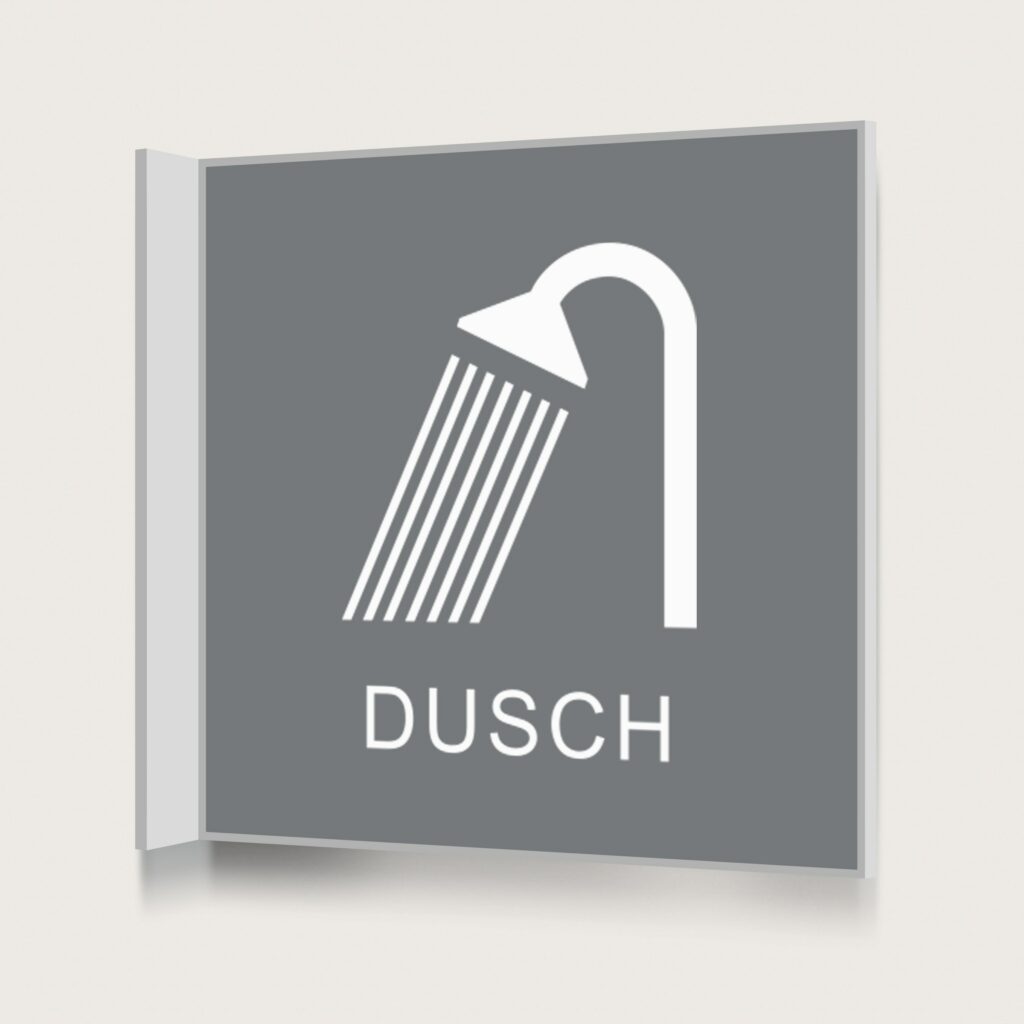 Flaggskylt Dusch Grå 150 x 150 mm
