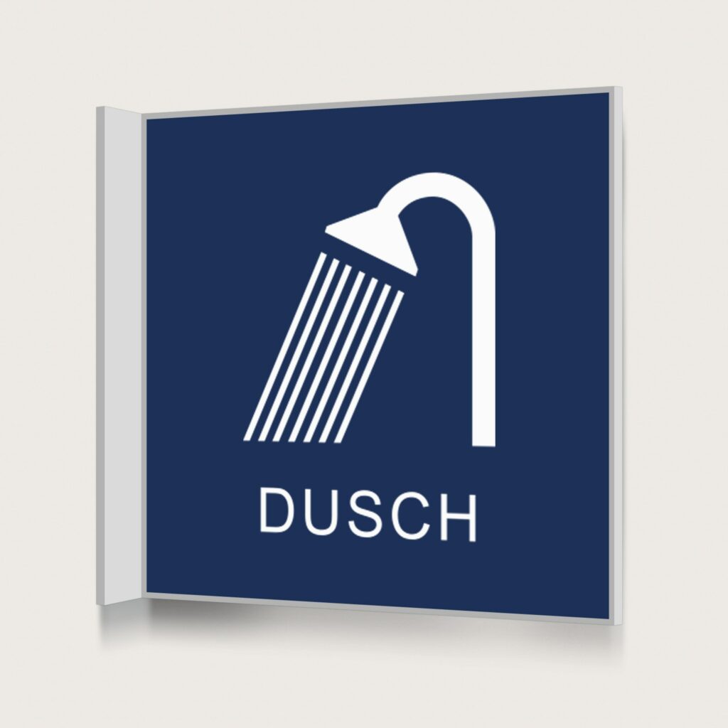 Flaggskylt Dusch Mörkblå 150 x 150 mm