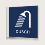 Flaggskylt Dusch Mörkblå 150 x 150 mm