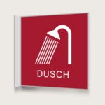 Flaggskylt Dusch Röd 150 x 150 mm