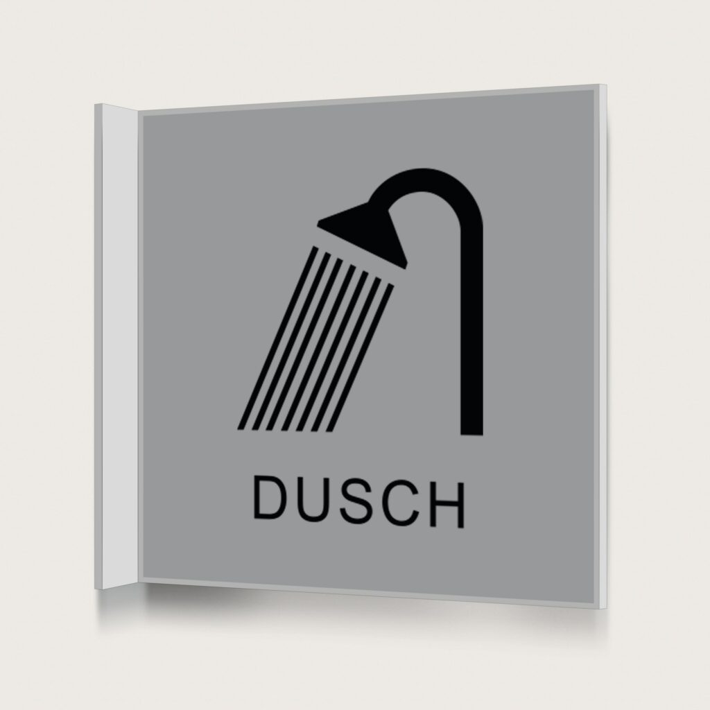 Flaggskylt Dusch Silver 150 x 150 mm